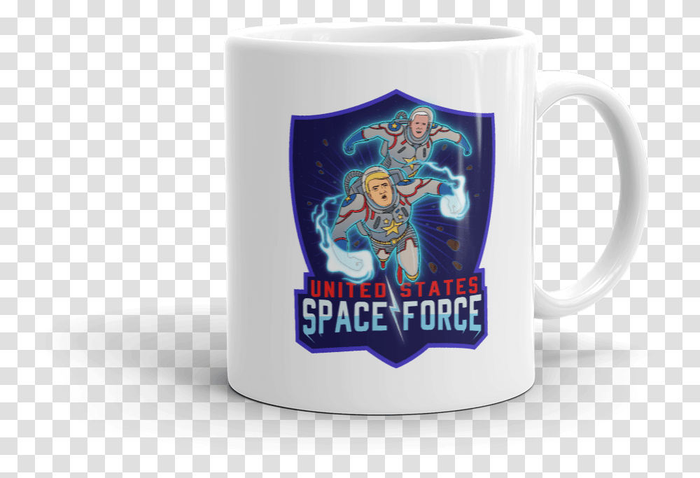 The Official Donald Trump And Mike Pence Space Force Dc Comic Book Style Mug Donald Trump, Coffee Cup, Person, Human, Box Transparent Png