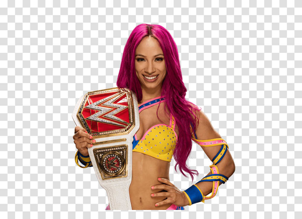 The Official Picture Of Sasha Banks With The Womens Championship, Costume, Person, Skin Transparent Png