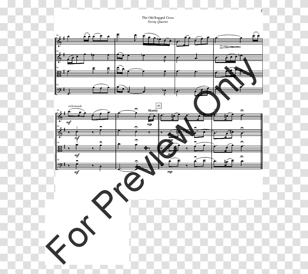 The Old Rugged Cross Thumbnail Sheet Music Transparent Png