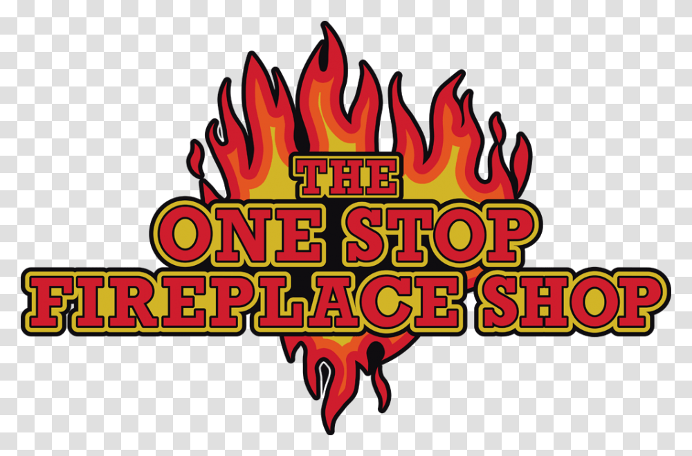 The One Stop Fireplace Shop Logo Graphic Design, Flame, Bonfire, Indoors Transparent Png