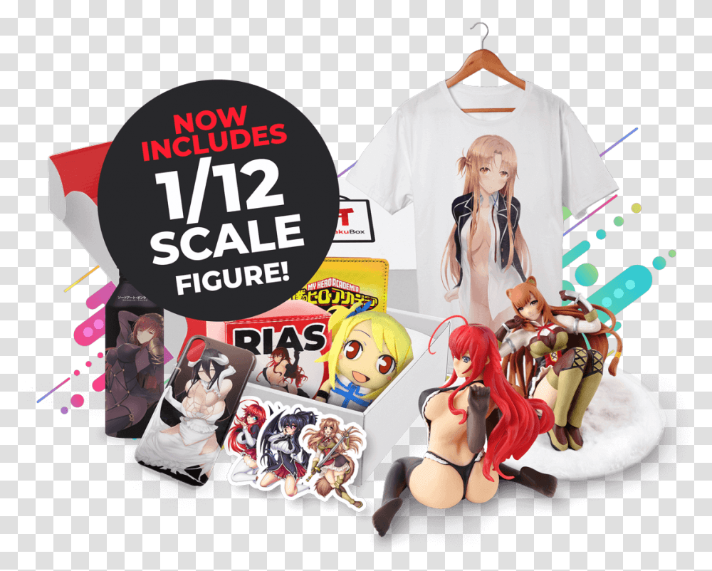 The Only Anime Crate With Figures Voting And Ecchi Otaku Box, Clothing, Poster, Advertisement, Person Transparent Png
