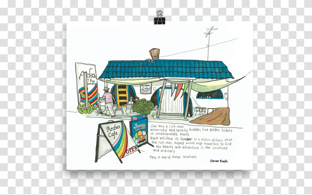 The Ordinary Cafe Illustration, Person, Housing, Building, Cottage Transparent Png