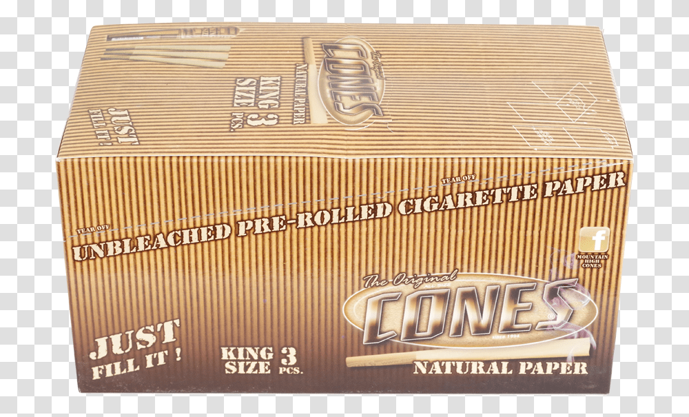 The Original Cones Natural Paper King Size 3 Piece Box, Credit Card, Cardboard, Carton Transparent Png