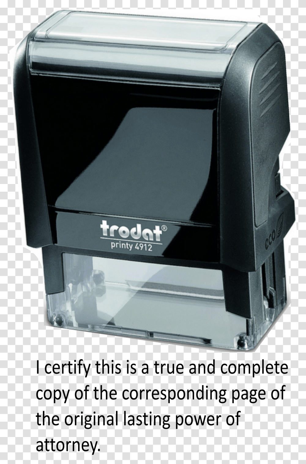 The Original Lasting Power Of Attorney Trodat Identification Stamps, Machine, Printer, Mailbox, Letterbox Transparent Png
