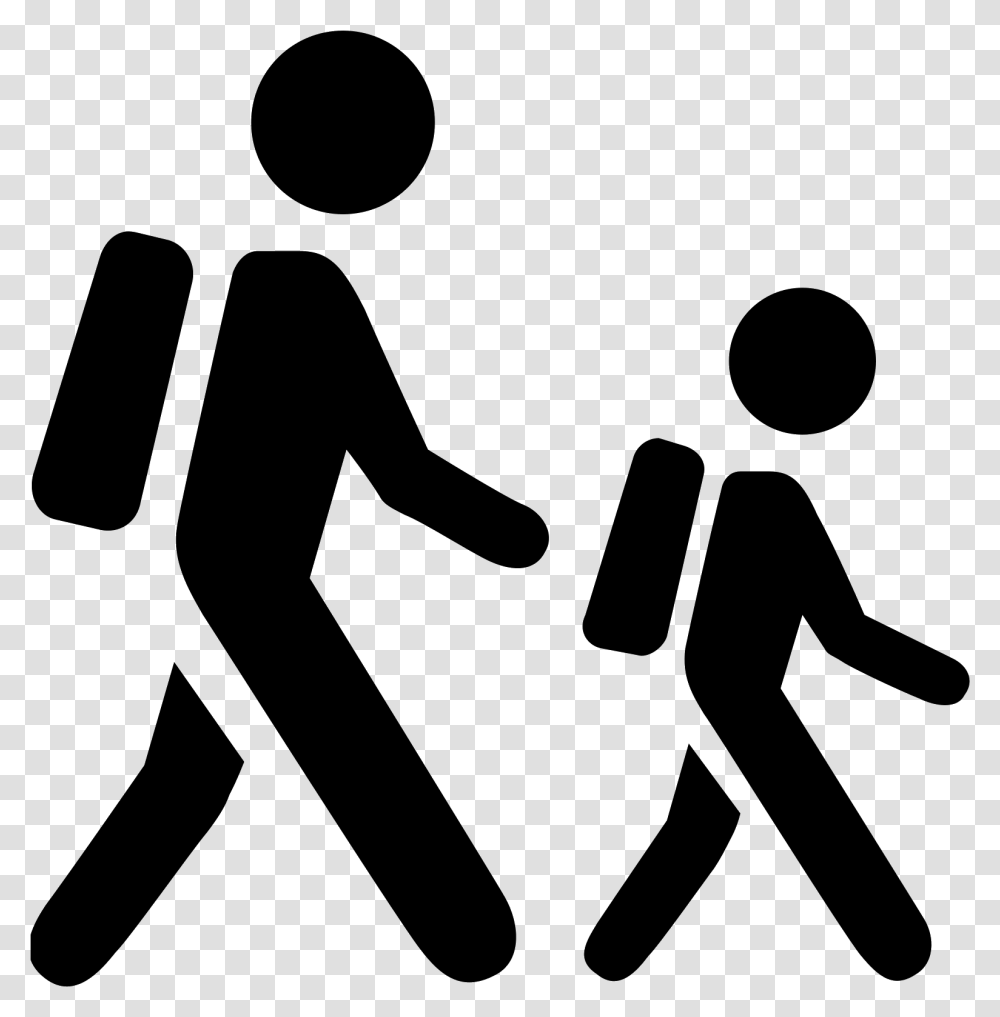 The Outline Of Two People Walking Student Icon, Gray, World Of Warcraft Transparent Png