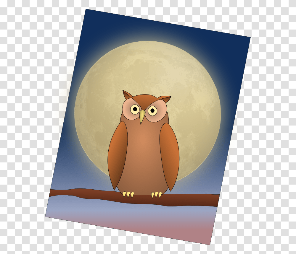 The Owl And The Moon, Nature, Bird, Animal Transparent Png
