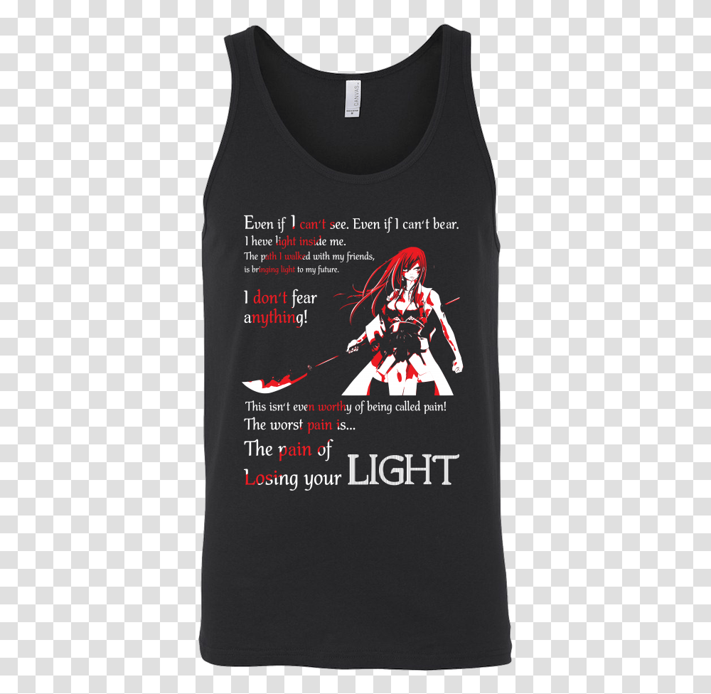 The Pain Of Losing Your Light Erza Scarlet Sword Art Online Tank Top, Book, Person, Human, Poster Transparent Png
