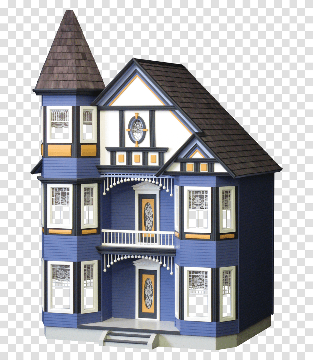 The Painted Lady Dollhouse Kit Victorian Painted Lady Dollhouse, Housing, Building, Cottage, Villa Transparent Png