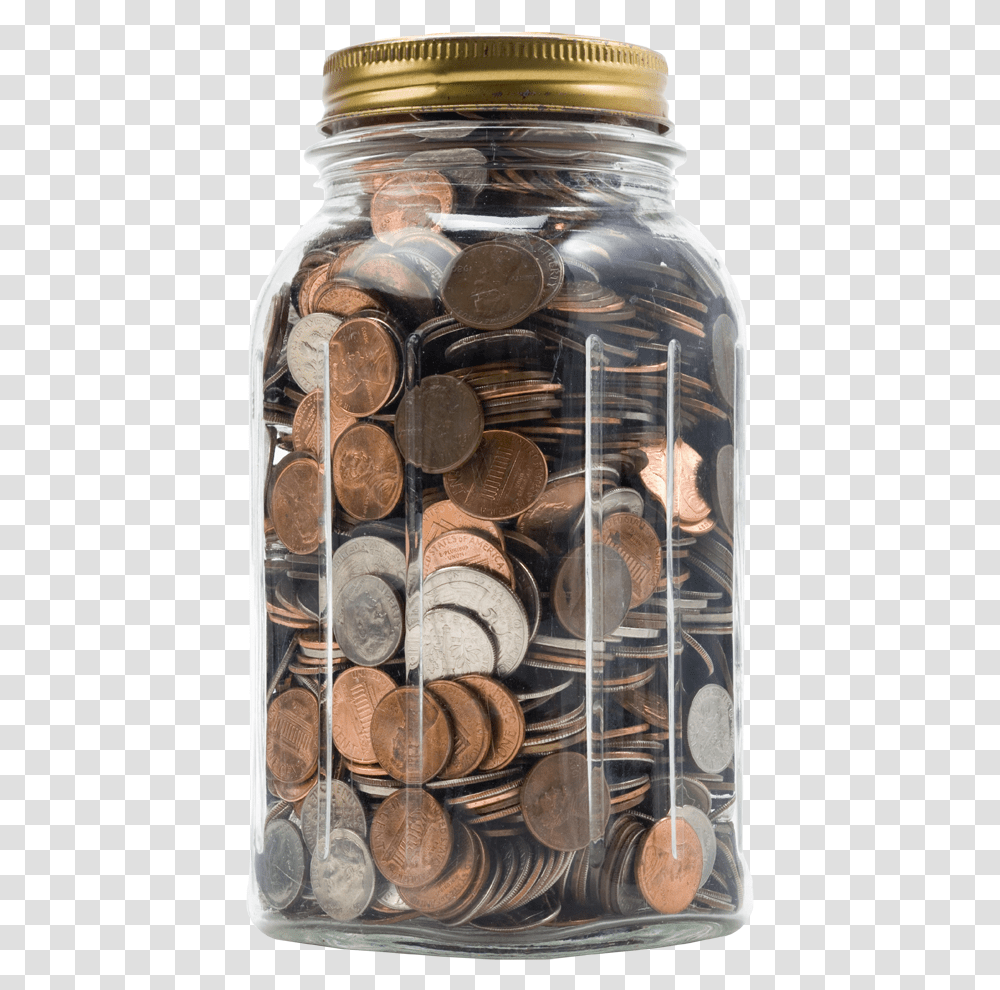 The Pickle Jar Filled With Coins Sympathy Story Jar Of Coins, Money, Nickel, Bread, Food Transparent Png