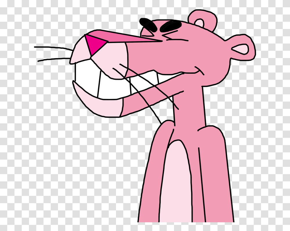 The Pink Panther Laughing, Tie, Neck, Hand, Animal Transparent Png