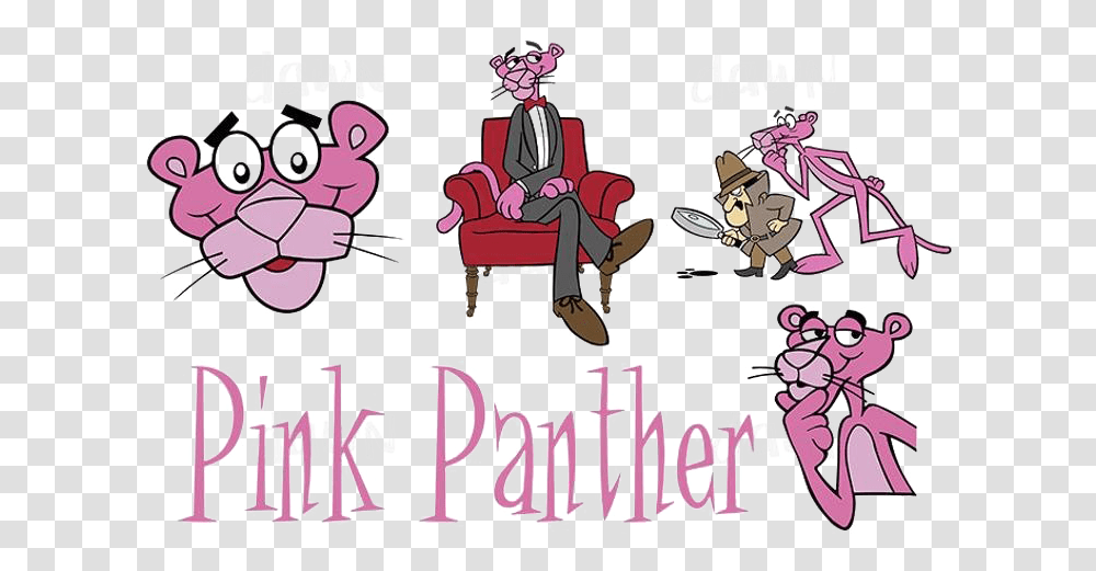 The Pink Panther Logo Image Pink Panther, Label, Furniture, Crowd Transparent Png