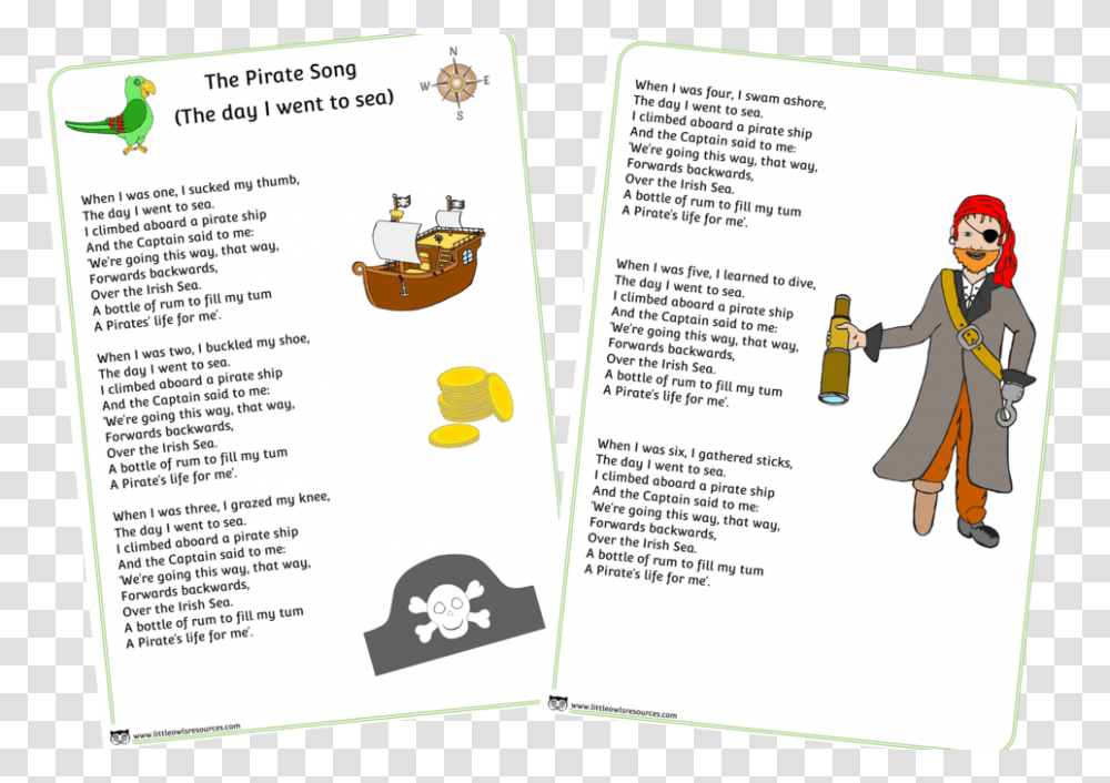 The Pirate Song Words, Flyer, Poster, Paper, Advertisement Transparent Png