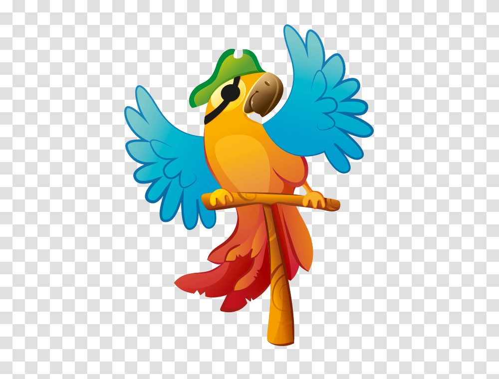 The Pirates Galleon Wallstickers For Children Pirate Parrot Sticker, Toy, Animal, Macaw, Bird Transparent Png