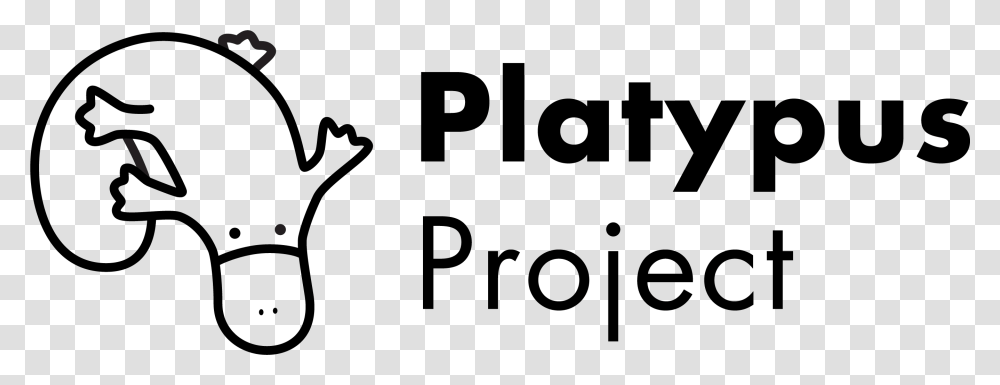The Platypus Project Logo With A Simple Line Drawing, Word, Letter, Number Transparent Png