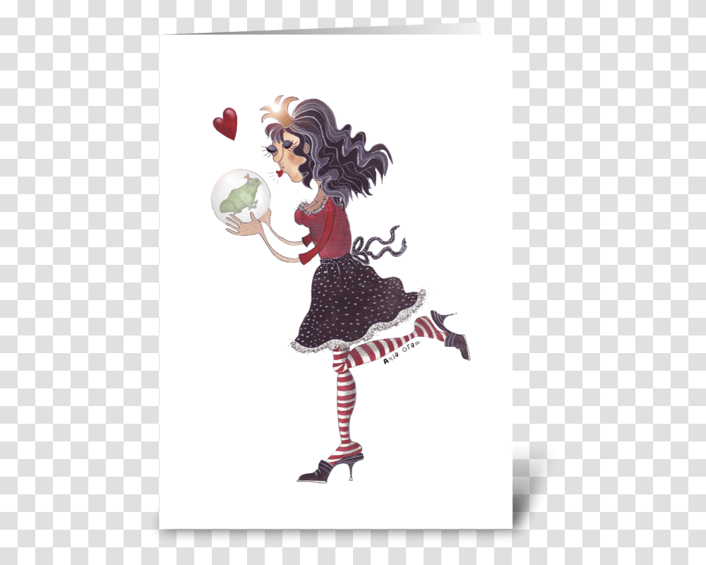 The Princess And The Frog Greeting Card Illustration, Performer, Person, Human, Leisure Activities Transparent Png