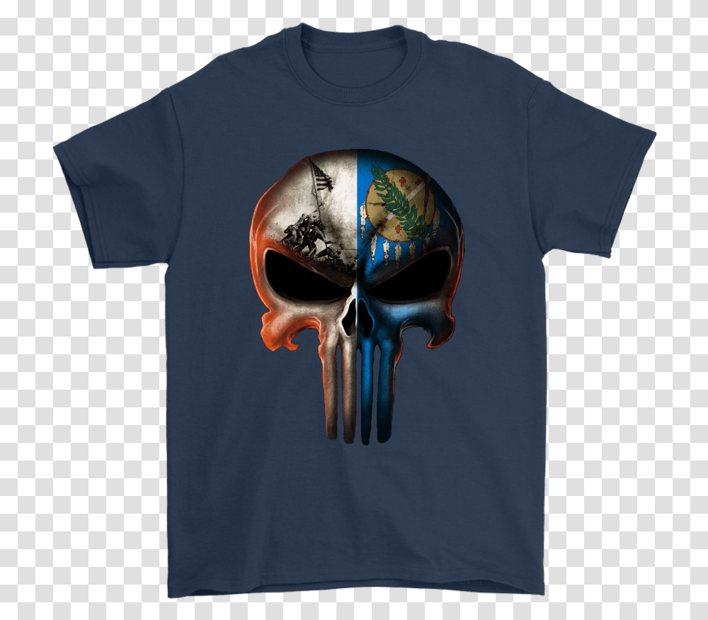 The Punisher American Flag Skull Veteran And Oklahoma Dallas Cowboys Punisher, Apparel, T-Shirt, Sphere Transparent Png