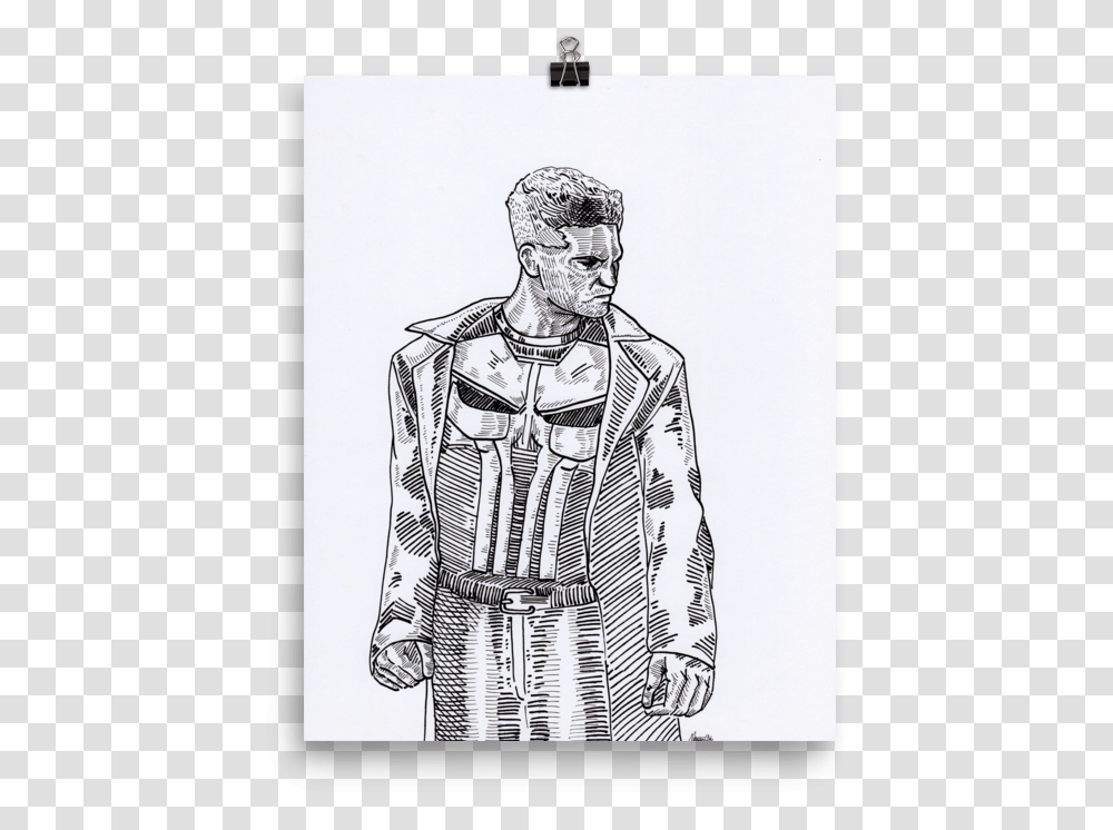 The Punisher Art Print, Person, Human, Drawing, Sketch Transparent Png
