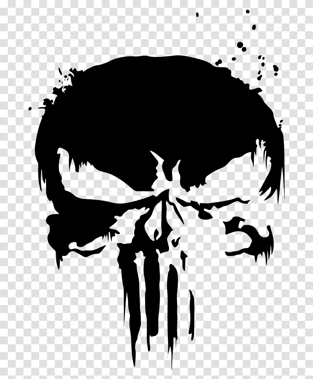 The Punisher Skull Symbol Icon Vector Logo Decal Sticker Punisher Logo, Gray Transparent Png