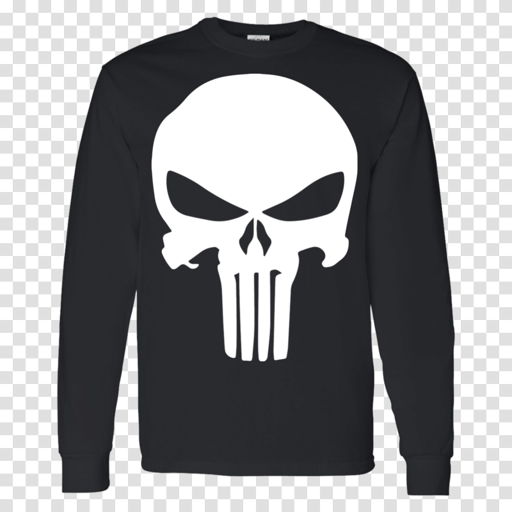 The Punisher Skull T Shirt Punisher Skull White, Sleeve, Apparel, Long Sleeve Transparent Png
