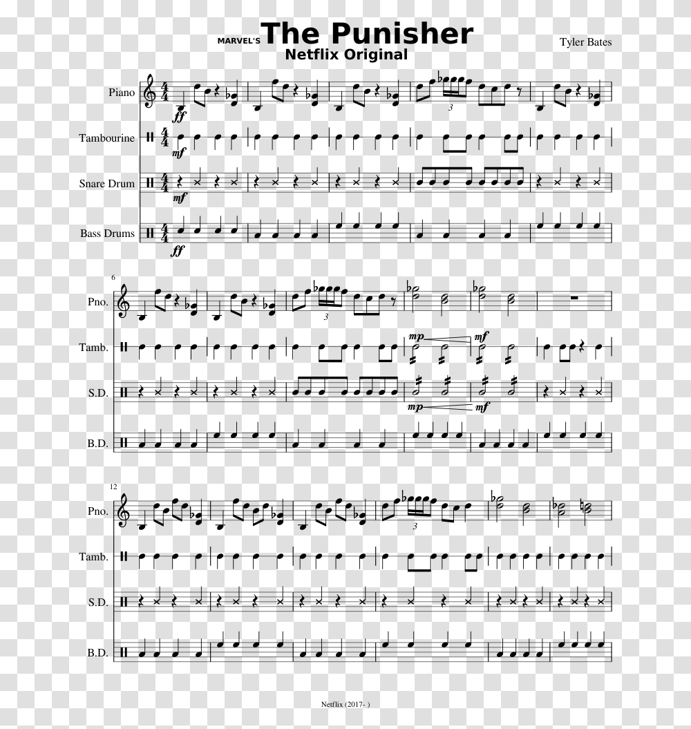 The Punisher You're Gonna Live Forever In Me Sheet Music, Gray, World Of Warcraft Transparent Png