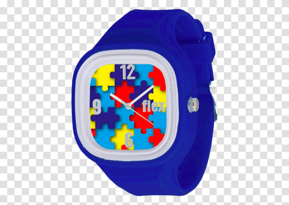 The Puzzle Flex Watch Which Represents Autism Awareness Analog Watch, Wristwatch Transparent Png