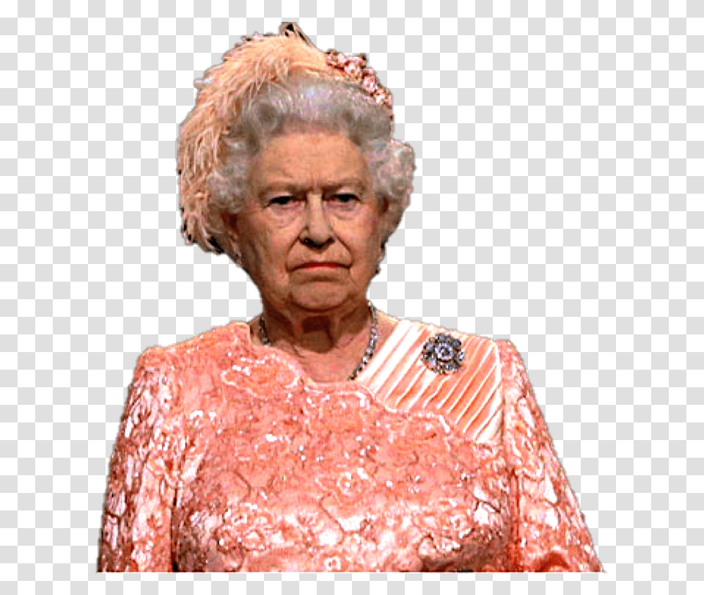 The Queen Queen Elizabeth Serious Face, Person, Head, Senior Citizen Transparent Png