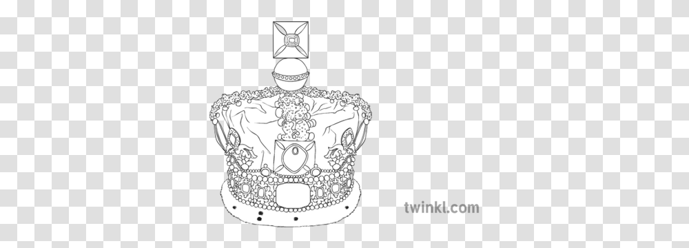 The Queens Crown Black And White Illustration Twinkl Sketch, Accessories, Accessory, Jewelry, Tiara Transparent Png