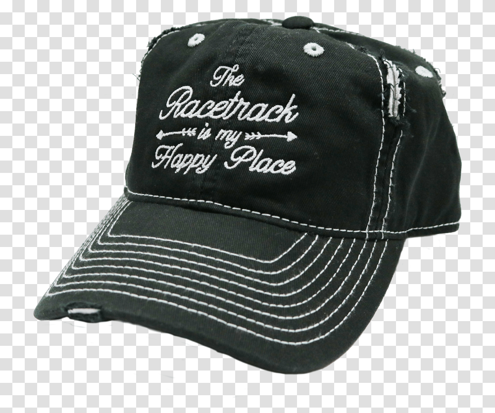 The Racetrack Is My Happy Place Embroidered Hat Baseball Cap, Apparel Transparent Png