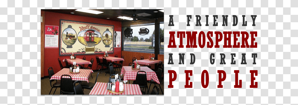 The Red Caboose Cafe Flyer, Chair, Furniture, Restaurant, Tablecloth Transparent Png