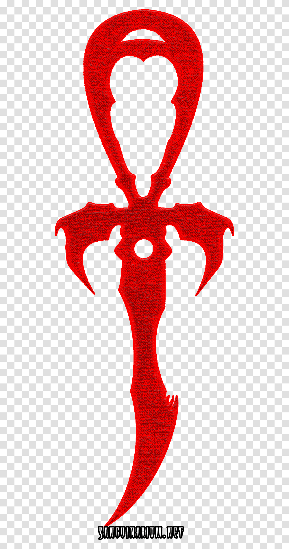 The Red Legacy Ankh The Symbol Of The Vampire World Weapon, Hand, Logo, Trademark, Tool Transparent Png