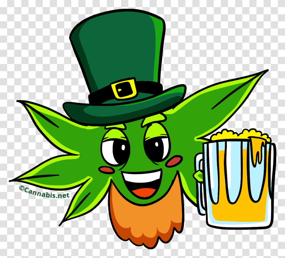 The Reefer Report For St Patrick's Day Cannabis, Face, Hat, Plant Transparent Png