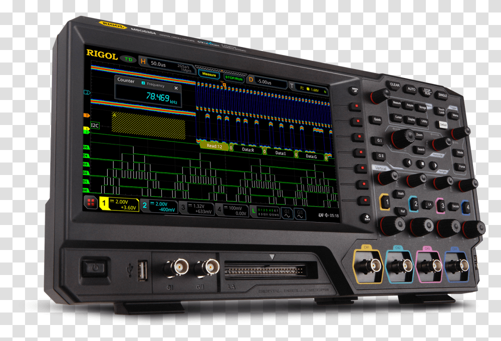 The Rigol Mso5000 Series Digital Oscilloscope For Embedded Rigol, Electronics, Mobile Phone, Cell Phone, Screen Transparent Png