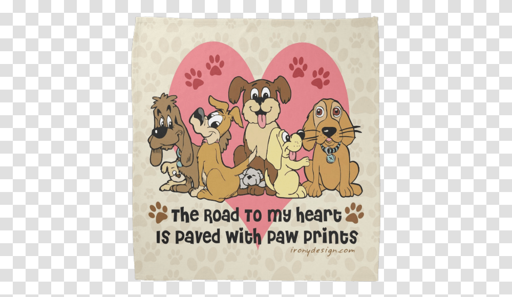 The Road To My Heart Dog Paw Prints Kerchiefs Dog, Advertisement, Poster, Animal, Mammal Transparent Png