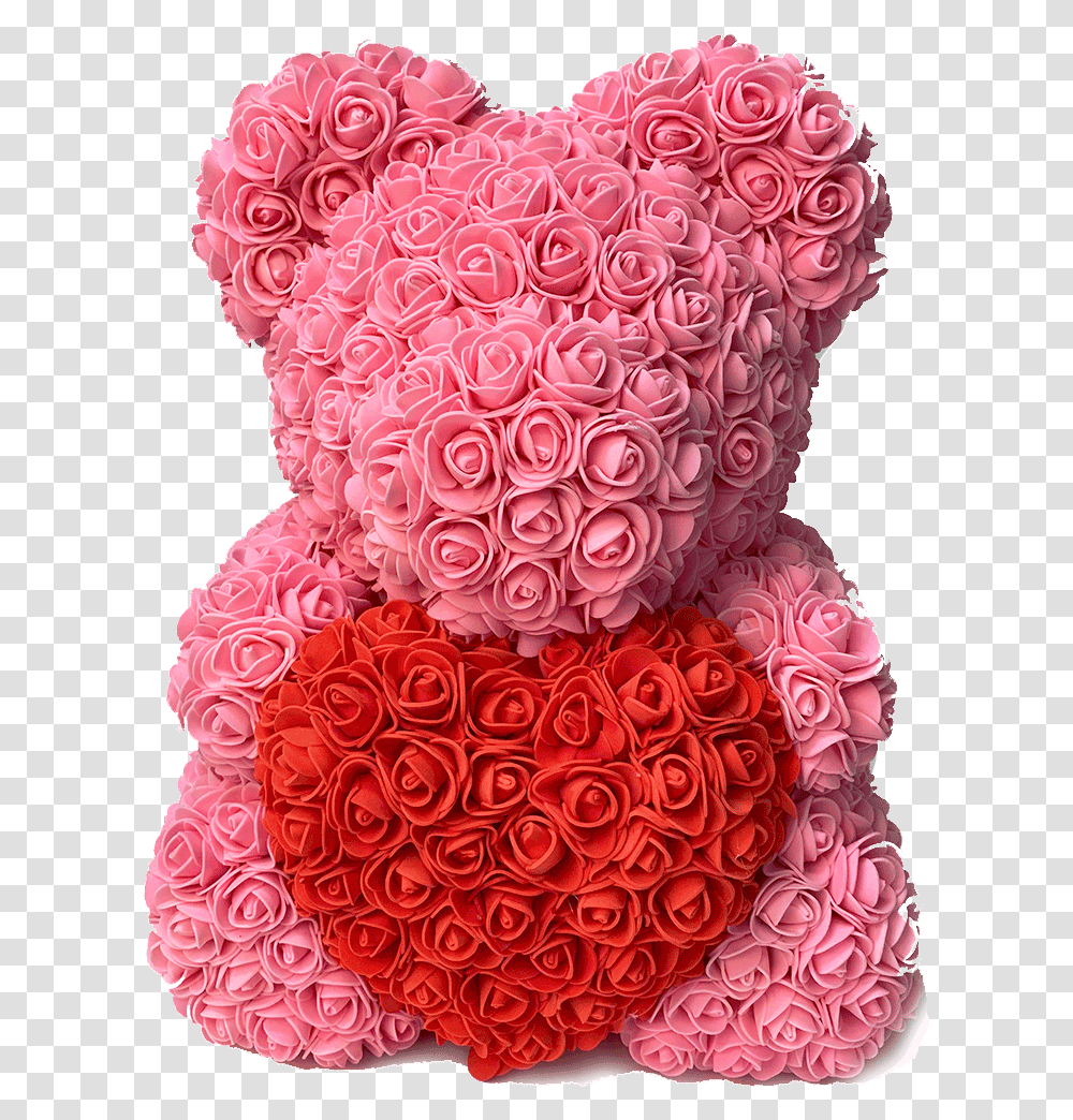 The Rose Bear With Red Heart Valentineu2019s Edition Bouquet, Cake, Dessert, Food, Plant Transparent Png