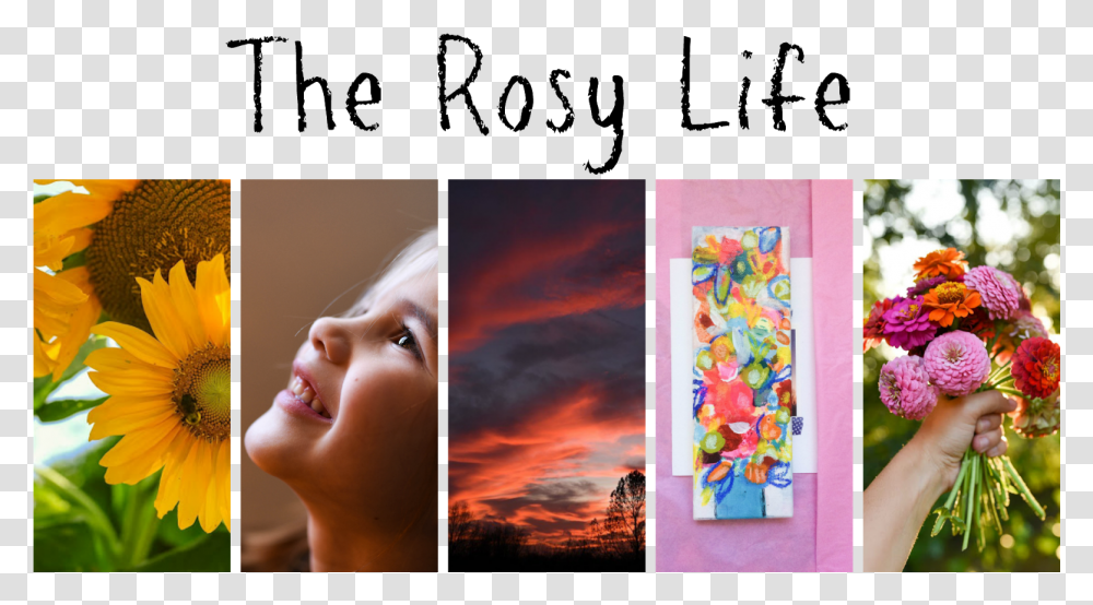 The Rosy Life Sunflower, Person, Human, Collage, Poster Transparent Png