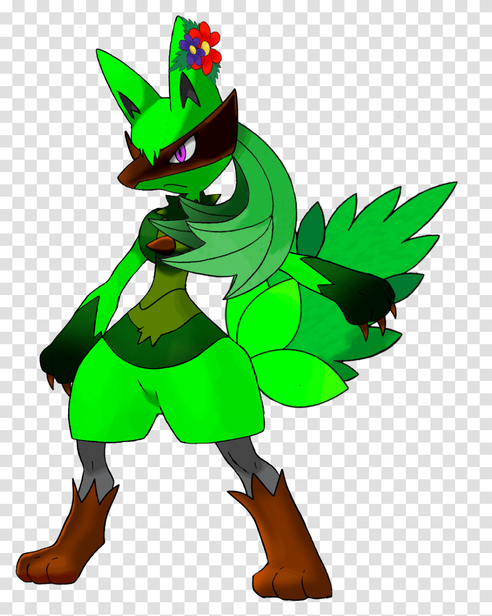 The Same Fightinggrass Lucario But Female Fakemon Pokemon Lucario, Green, Person, Human, Dragon Transparent Png