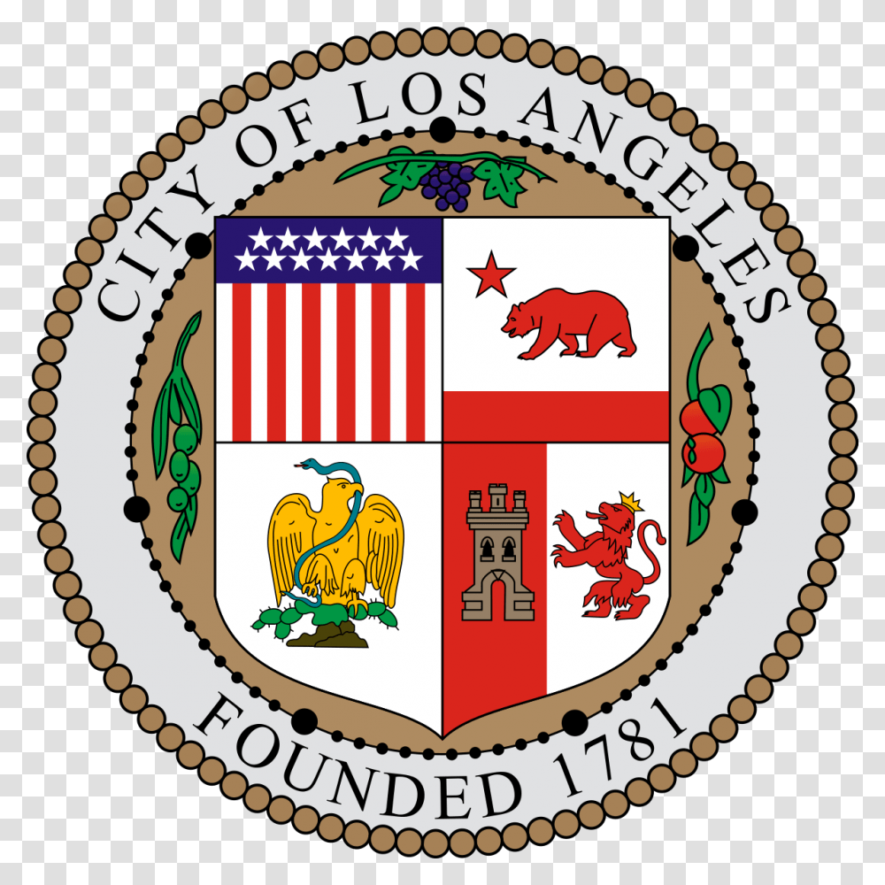 The Seal Of L Los Angeles City Seal, Logo, Trademark, Rug Transparent Png