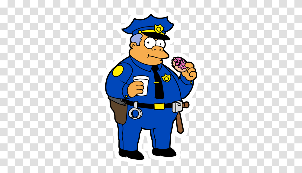 The Simpsons Chief Clancy Wiggum Simpsons Cop, Hand, Military Uniform, Fireman, Poster Transparent Png