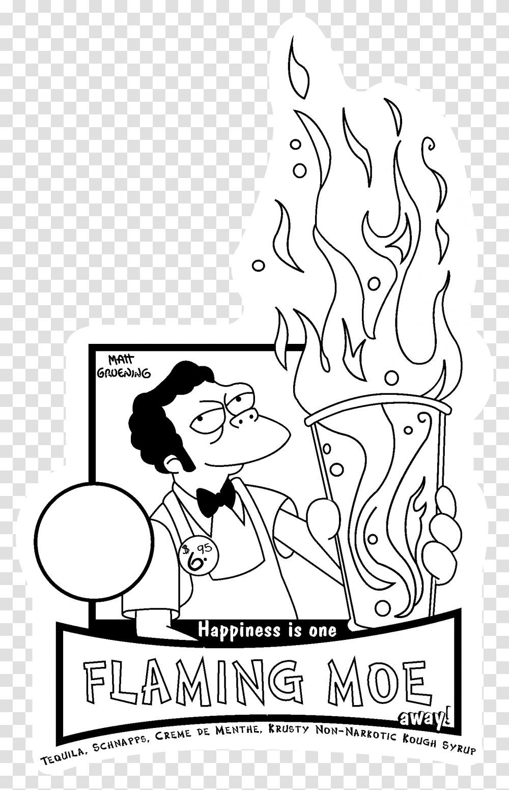 The Simpsons Logo Black And White Flaming, Person, Drawing, Art, Clothing Transparent Png
