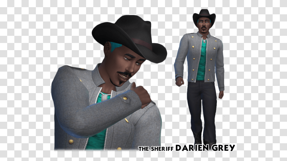 The Sims 4 The Sheriff Cowboy Hat Sims, Apparel, Person, Human Transparent Png