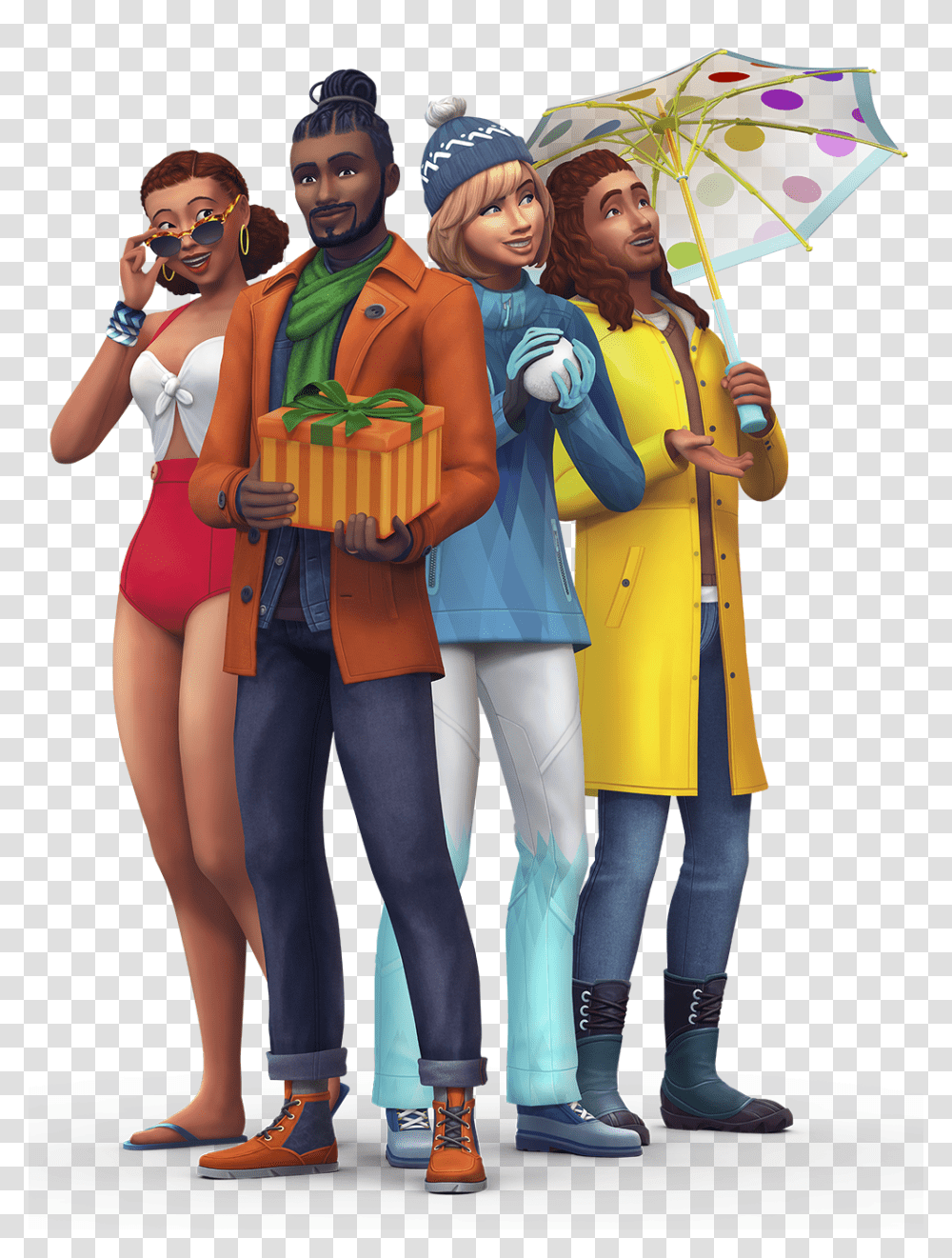 The Sims Seasons Official Logo Box Art And Renders Simsvip, Person, Shoe, Footwear Transparent Png