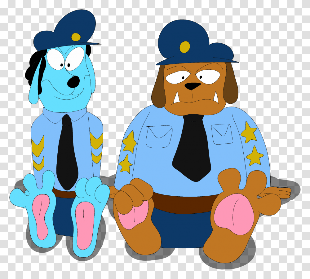 The Skinny Cop Dog And Fat Cop Dog Feet Cartoon, Outdoors, Snowman, Nature Transparent Png