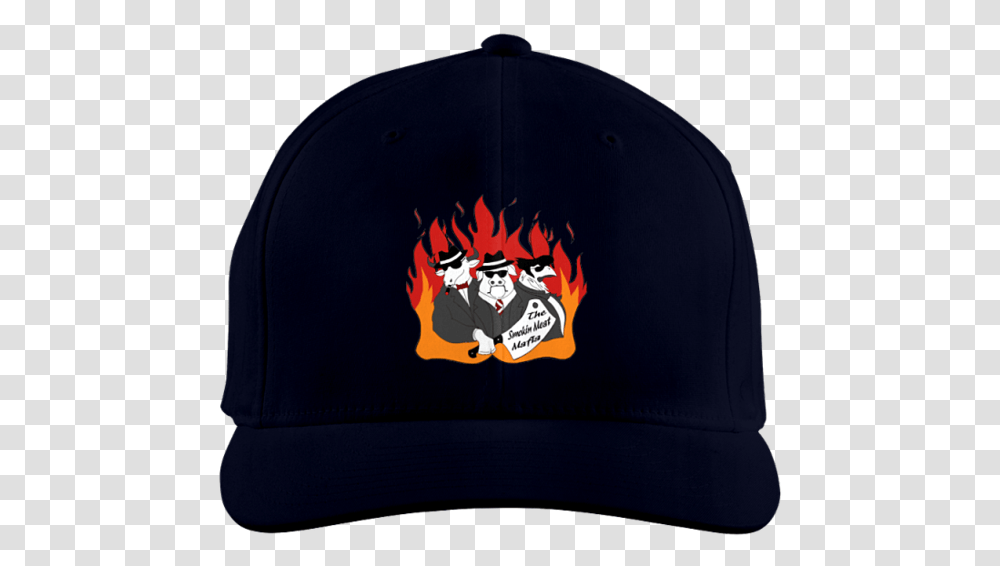 The Smokin Meat Mafia Firey Logo Hat Baseball Cap, Clothing, Apparel, Swimwear, Bathing Cap Transparent Png
