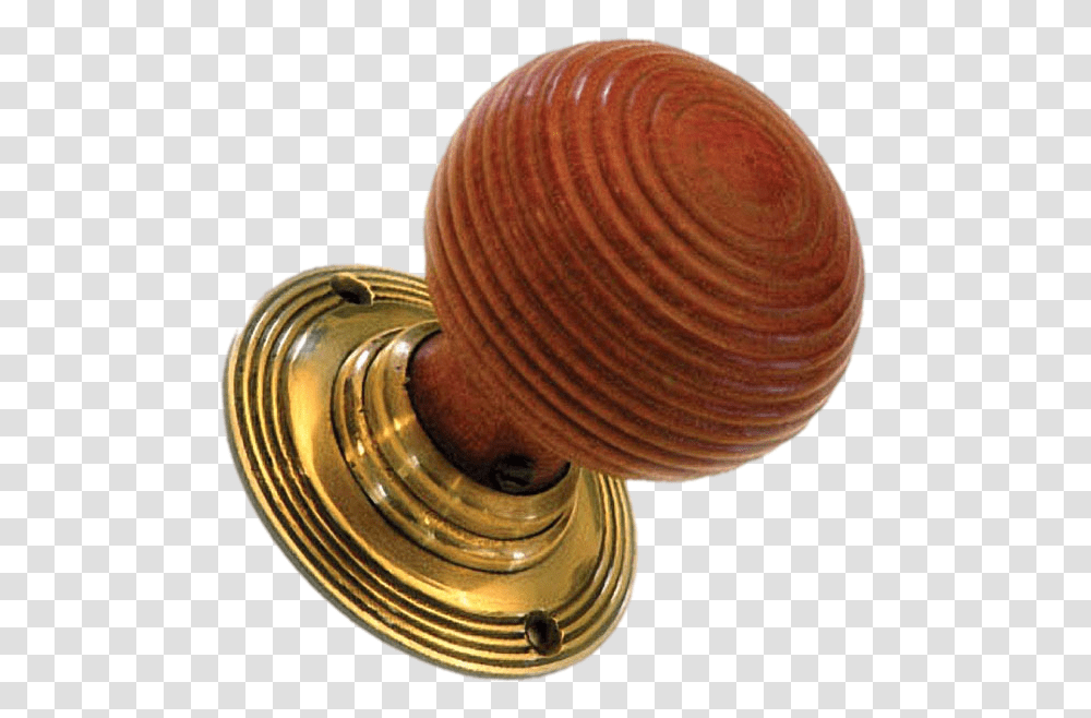 The Swirls On This Round Shaped Wooden Doorknob And Wooden Door Knob, Bronze, Lighting, Fungus, Handle Transparent Png
