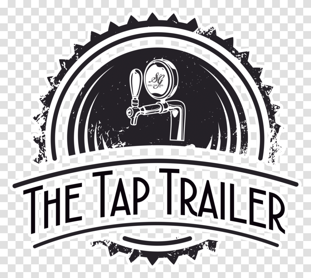 The Tap Trailer Logo White Outline Vintage Coffee House Logo, Trademark, Emblem, Badge Transparent Png