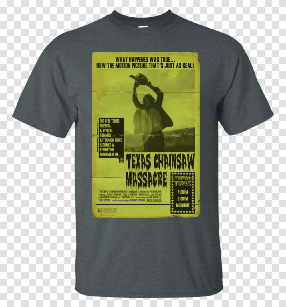 The Texas Chainsaw Massacre Movie Poster Tee T Shirt Texas Chainsaw Massacre Gunnar Hansen, Apparel, T-Shirt, Person Transparent Png