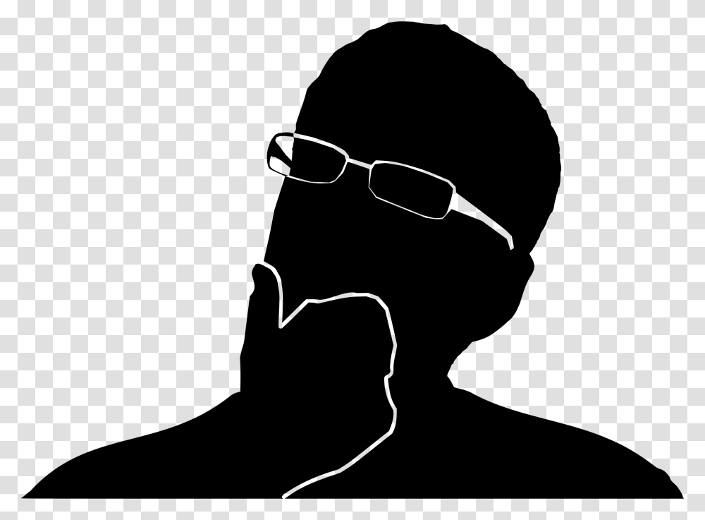 The Thinker Silhouette Person Clip Art Thinking Man Silhouette, Gray, World Of Warcraft Transparent Png