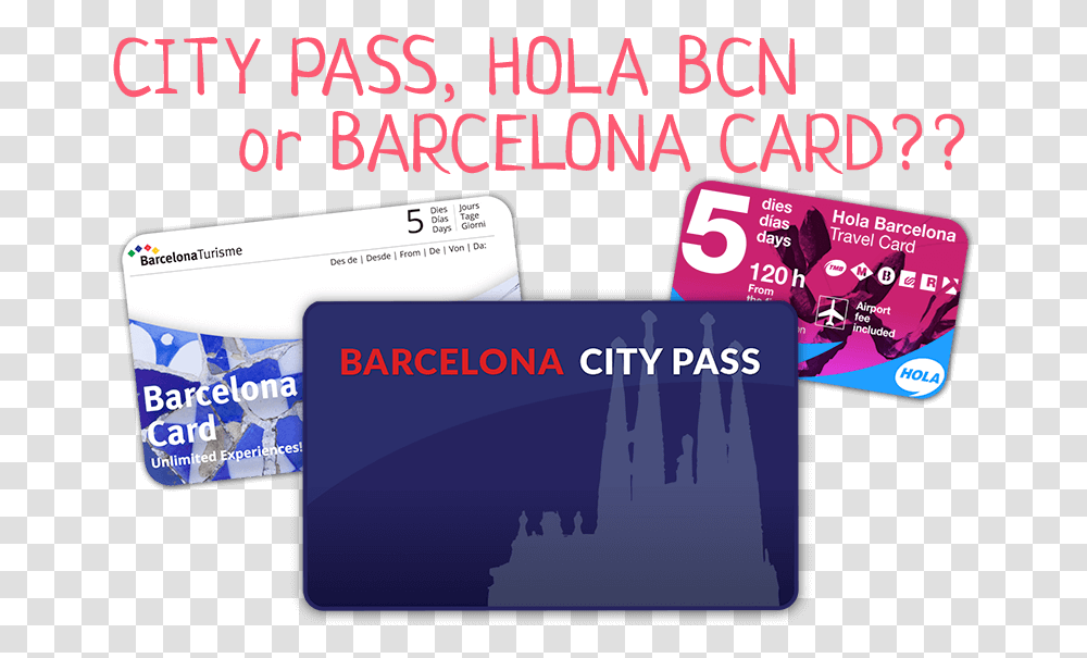 The Three Best Barcelona Discount Pass Options Barcellona Card, Credit Card, Flyer, Poster Transparent Png
