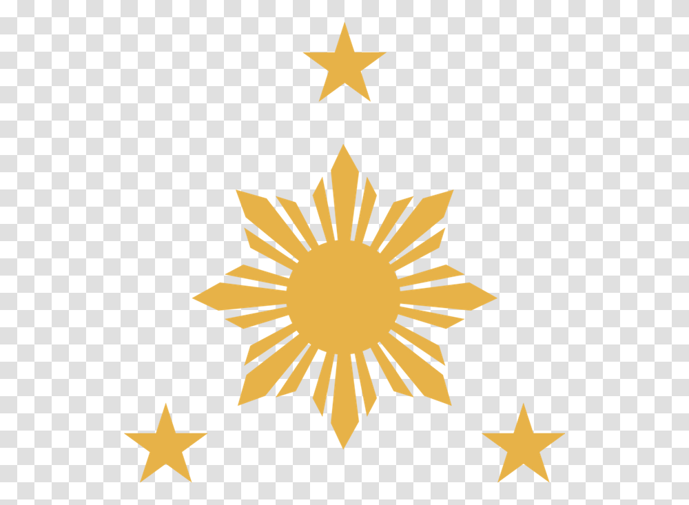 The Three Star And The Sun Stars In Philippine Flag, Star Symbol Transparent Png
