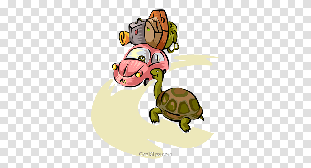 The Tortoise And The Volkswagen Royalty Free Vector Clip Art, Reptile, Animal, Turtle, Sea Life Transparent Png
